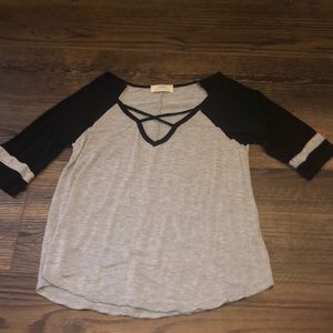 revive comfy tee with cross neck
